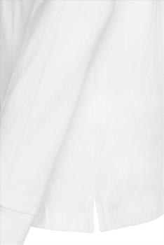 Langarm Polohemd mit Stickerei in weiß
